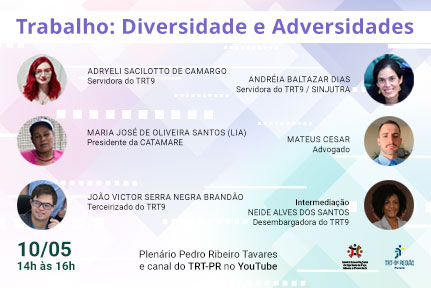 Notícia 1 Discussão ocorrerá das 14h às 16h, no Plenário Pedro Ribeiro Tavares, na sede do Tribunal em Curitiba, com transmissão ao vivo pelo canal do TRT-PR no YouTube.